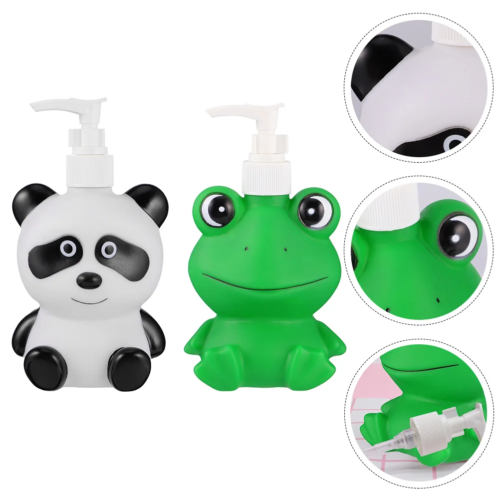 

Dispenser Soap Bottle Cartoon Pump Bottles Liquid Shampoo Lotion Kids Shower Empty Travel Hand Green Animal Refillable Frog