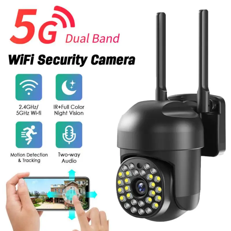 

5Ghz Wifi IP Camera Outdoor 2MP Ai Human Detection Auto Tracking PTZ Camera Surveillance IR Night Vision Home Security CCTV Cam