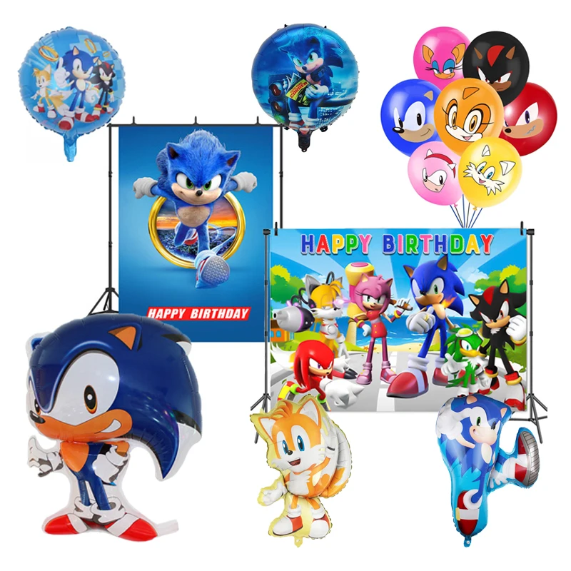 

Kids Birthday Party Supplies Sonic Boys 5th 6th 8th Number Balloons Sonic Cakr Topper Baby Shower Kids Toys Birthday Party