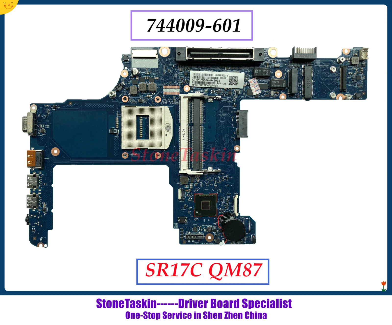 Материнская плата StoneTaskin MB 744009-601 для ноутбука HP ProBook 640 G1 650 rPGA947 SR17C QM87 DDR3 100%