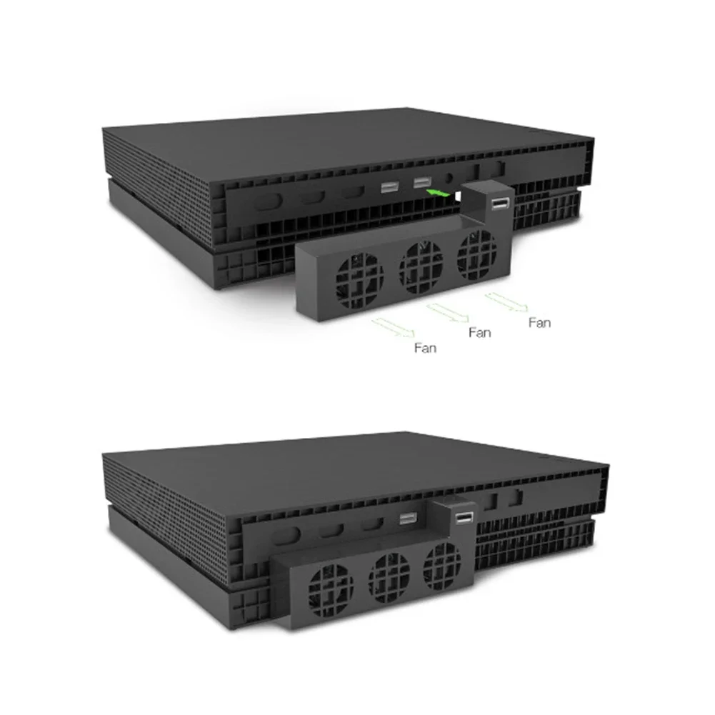 Фото Портативный USB-вентилятор с контролем температуры для игровой консоли Xbox One X, внешние 3 вентилятора, умный кулер, избегайте высокой температуры №2