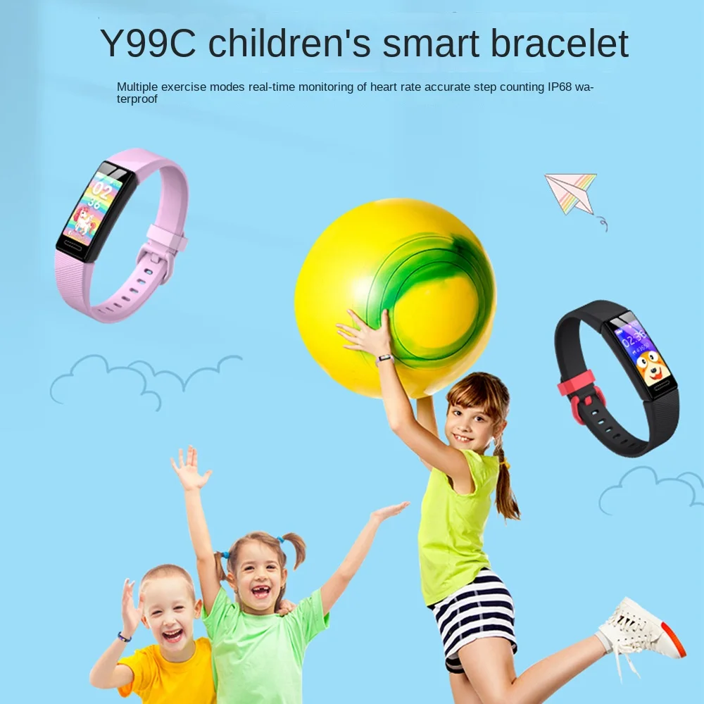 2022 children's smart Bracelet y99c alarm clock learning heart rate exercise sleep monitoring Bluetooth IP68 waterproof V301