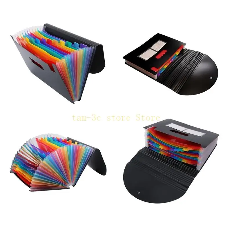 

Expanding File Folder Letter Size Paper Pockets Accordion Document Bag Wallet File Folders with Buckle Closure D0UA