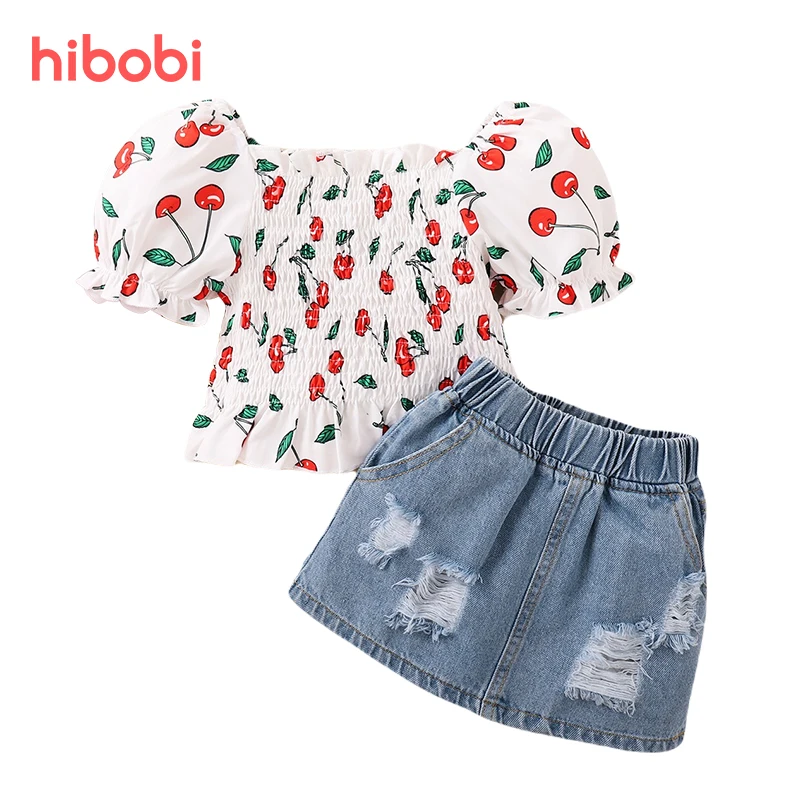 

Хлопковый топ и юбка hibobi для маленьких девочек