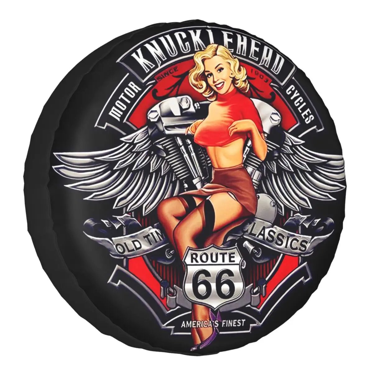 

Чехол для запасных шин для трейлера, защита для автомобильных колес 14, 15, 16, 17 дюймов, Route 66