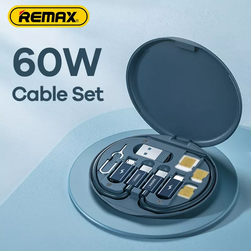 

NEW Remax PD 60W 4in1 USB C Cable To USB Type C for Macbook Iphone Fast Charging Data Wire Micro Lightning Cable Set With Box Ho