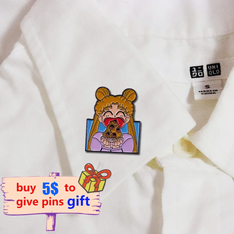 Жесткие эмалевые булавки в виде милой красивой девушки форме Луны коллекция