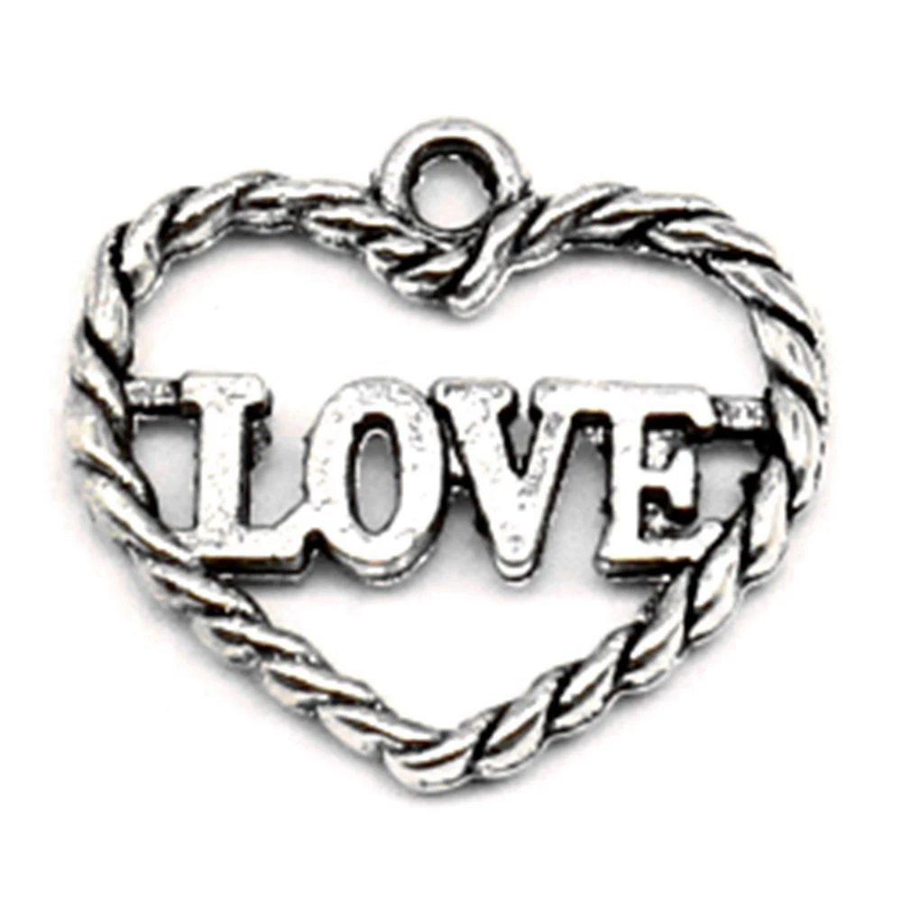 

180pcs Wholesale Jewelry Lots Love Hollow Heart Charms Pendant Supplies For Jewelry Materials 14x15mm