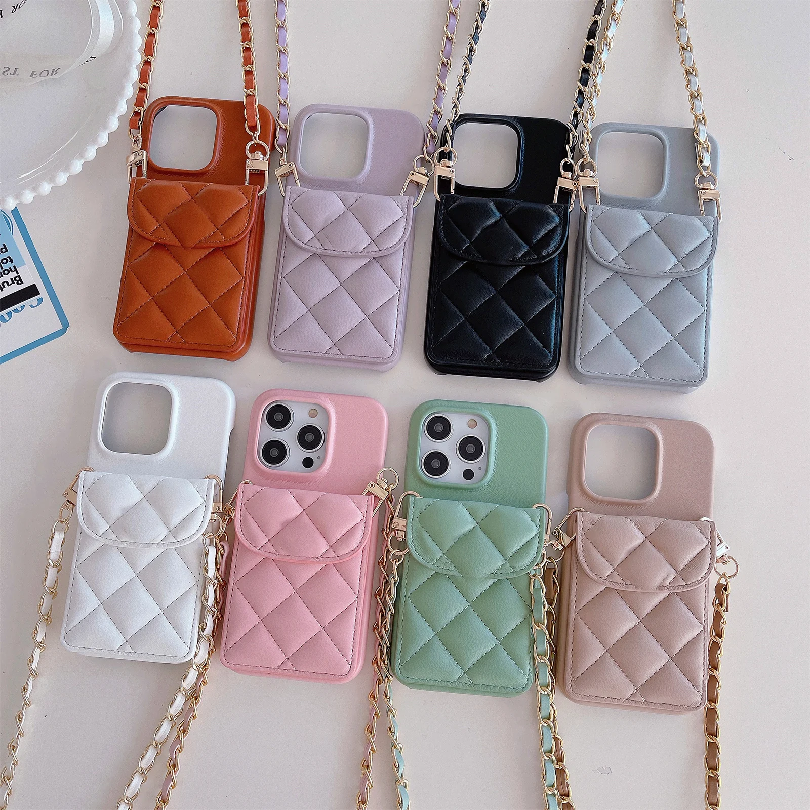 

Кожаный чехол-кошелек через плечо для Samsung Galaxy S23 Ultra S22 S21 Plus A25 A52 A53 A54