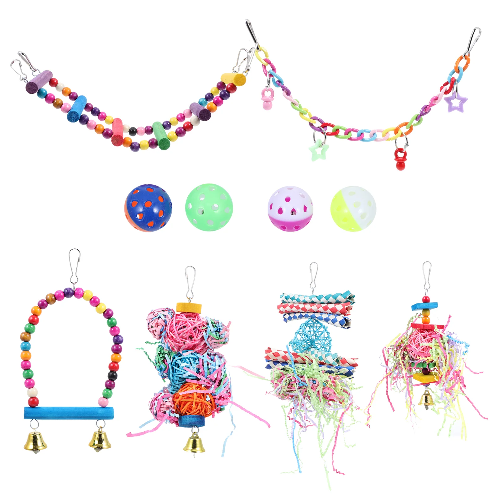 

1 Set Wood Parrot Swing Bird Climbing Parrot Climbing Swing Kit Bird Cage