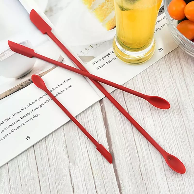 

2023NEW Spatula Multipurpose Kitchen Gadgets Small-Point Jam Tip Scrapers S/M/L Double Head Black/Red Cooking Tool