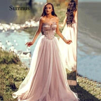 sumnus blush pink satin and organza prom dress a line sweetheart lace up corset evening gowns customized dubai womens party