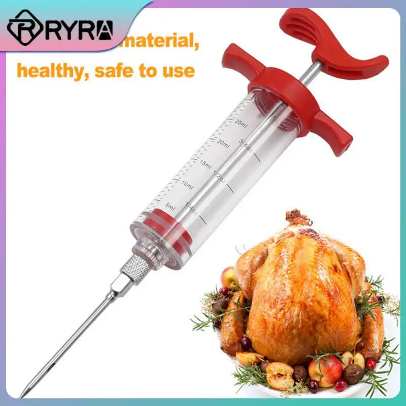 

Abs Plastic Bbq Meat Syringes Durable Kitchen Sauce Marinade Syringes Food Grade With Hole Handle Turkey Syringe Red 68g