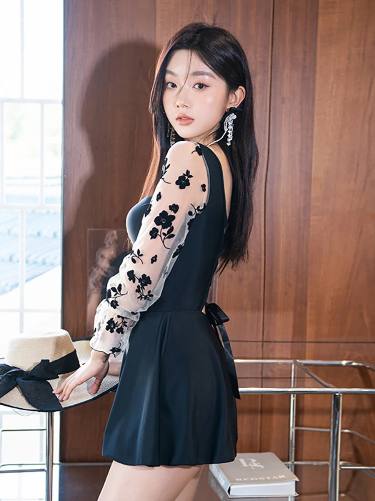 Женский слитный купальник с длинным рукавом модная весенняя одежда для плавания