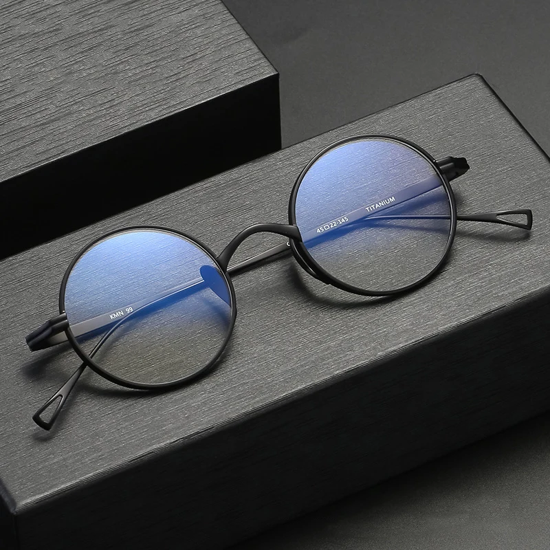 

Pure Titanium Glasses Frame Men Vintage Round Optical Myopia Prescription Eyeglasses Women Luxury Brand Designer Small Eyewear