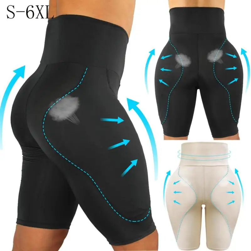 Men Padded Underwear Thigh Control Hip Enhancer Shapewear Shorts High Waist Slimming Body Shaper Boxer Brief S-6XL