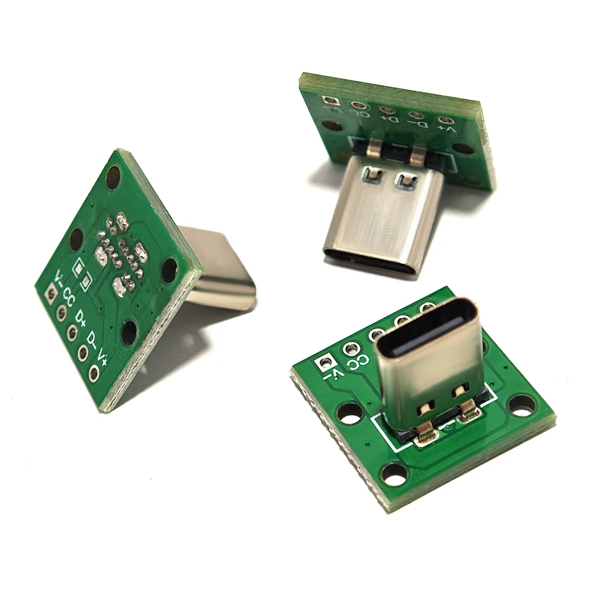 Фото Вертикальная USB Type-C плата-адаптер с разъемом Type-C (14-контактный) на 2.54 (5-контактный) для тестирования данных на печатной плате №4