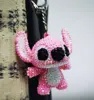 DIY Diamond Painting  Keychain Disney Stitch Keychain Cartoon Keyring Couple Bag Pendant Anime Figure Key Ring Children Gift 5