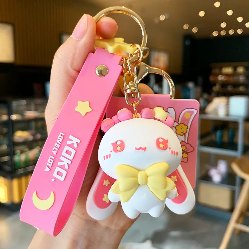 

Fashion Xingyue Rabbit Keychain Environmental Protection Pvc Gift Cartoon Doll Creative Car Supplies Couple Bag Jewelry Pendant