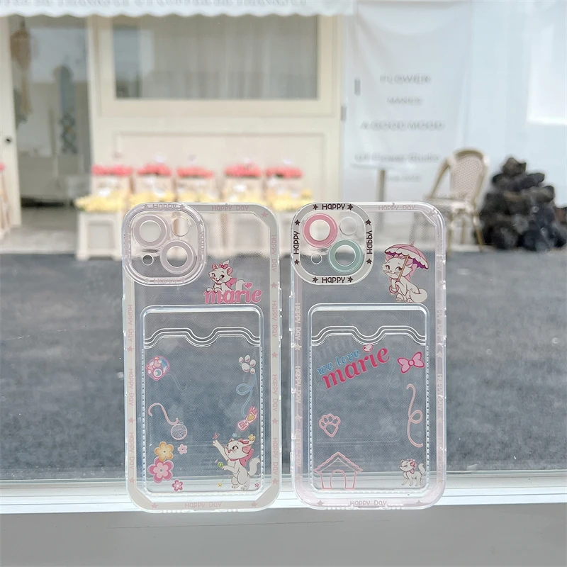 

Disney Funny Mary Cat Card Holder Phone Case for Samsung S 20 21 22 Plus ULTRA 21FE A 02 03 12 20 21 22 51 50 52 71 4G 5G Cover