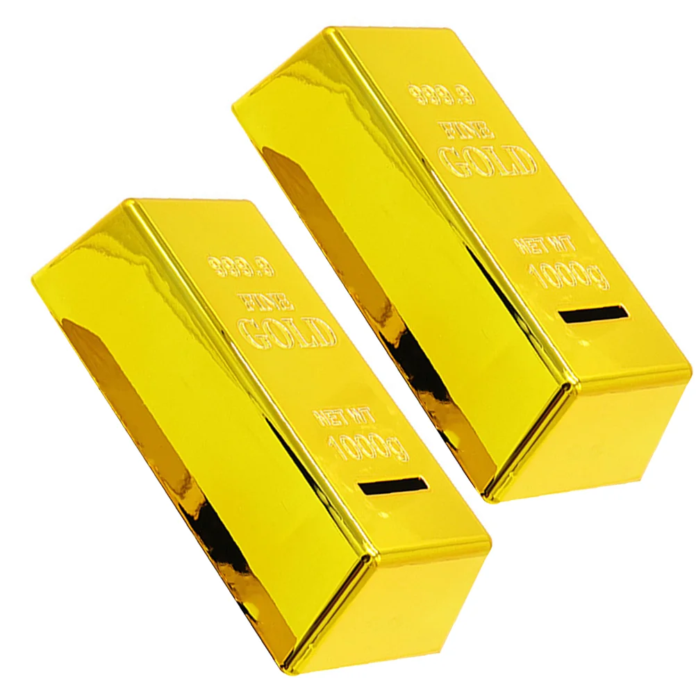 

Ornaments Exquisite Piggy Bank Coin Container Home Decor Brick Shape Money Saving Gold Bar Household Child Kids