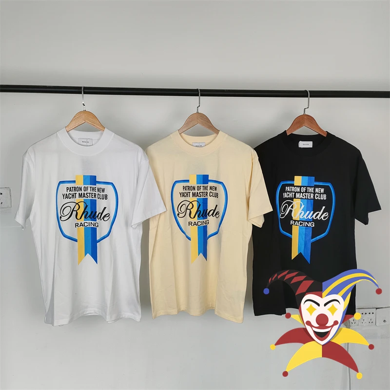 

2023ss Rhude RACING T-Shirt Men Women Vintage T Shirt Tee