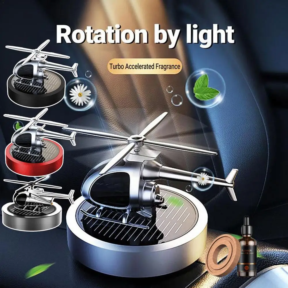 

Car Solar Perfume Propeller Rotating Diffuser Helicopter Air Decoration Light Modeling Perfume Freshener Aromatherapy Lasti D7M5