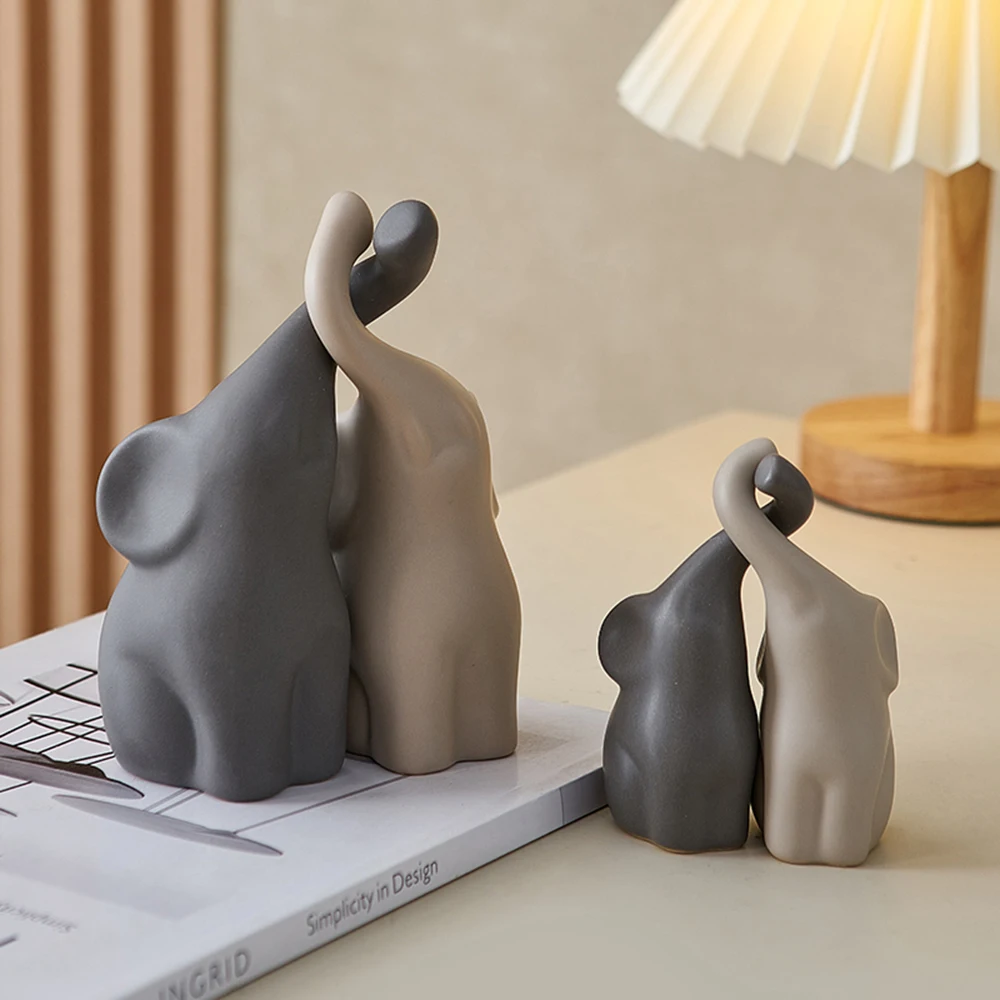 

Simple Room Desktop Decorative Statues Decoration Elephant office status ceramic elephant book decoration Figurine home Decor