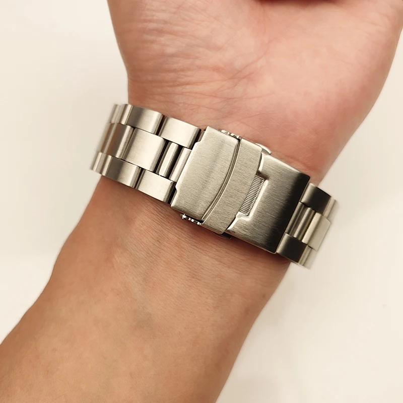 Браслет мужской из нержавеющей стали металлический однотонный ремешок для