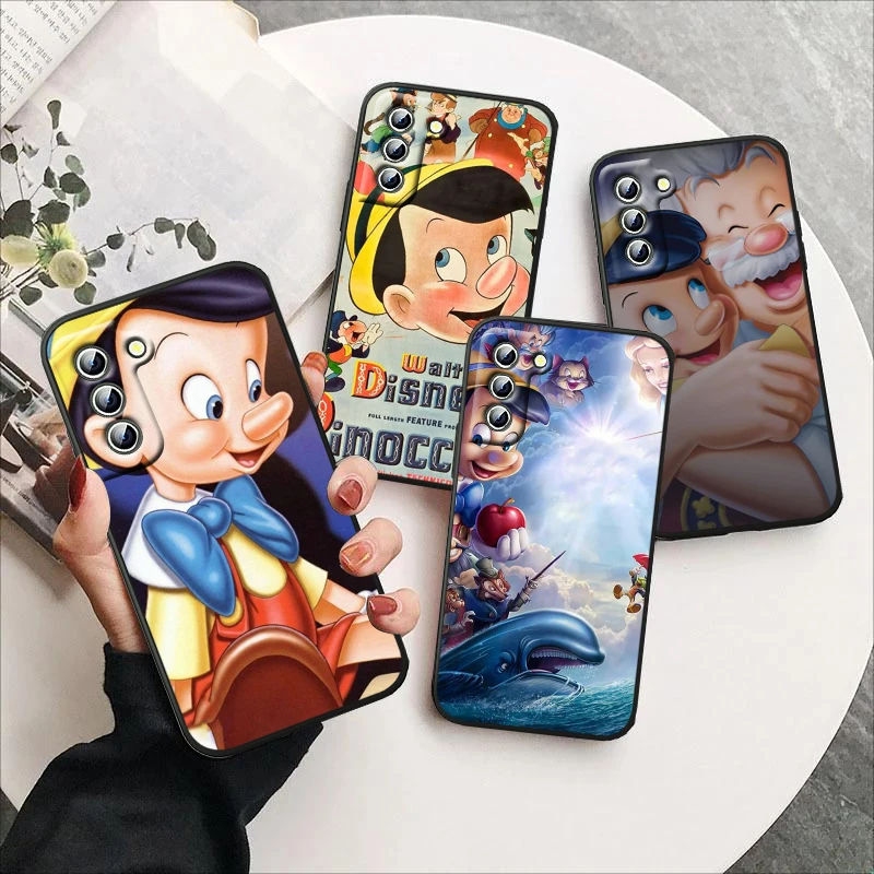 

Disney Pinocchio Cute For Samsung Galaxy S23 S22 S21 S20 S10 S9 Ultra Plus Pro 4G 5G silicone Soft Black Phone Case