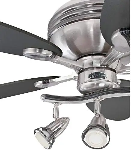 

Xavier II Indoor Ceiling Fan with Light, 52 Inch, Brushed Nickel Solar roofing vent fan Fan with decorative lights House decorat