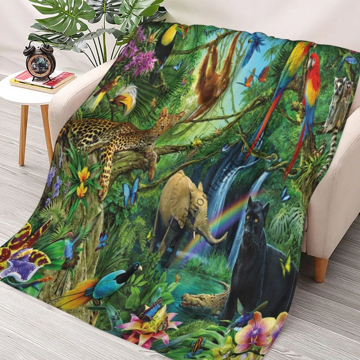 

Animal paradise cartoon forest cartoon fleece blanket multi size comfortable luxury flannel blanket suitable for bed living room