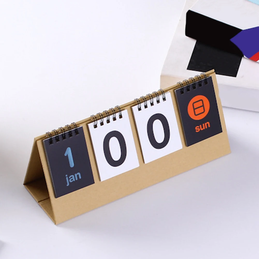 

2020 Home Office Perpetual Flip Vintage Coated Paper Countdown DIY Desk Calendar Daily Schedule School Students Double Sided