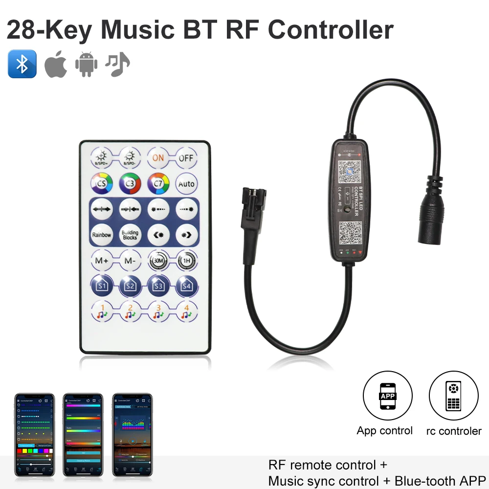 Светодиодный пульт управления WS2812B Bluetooth-управление музыкой с микрофоном для
