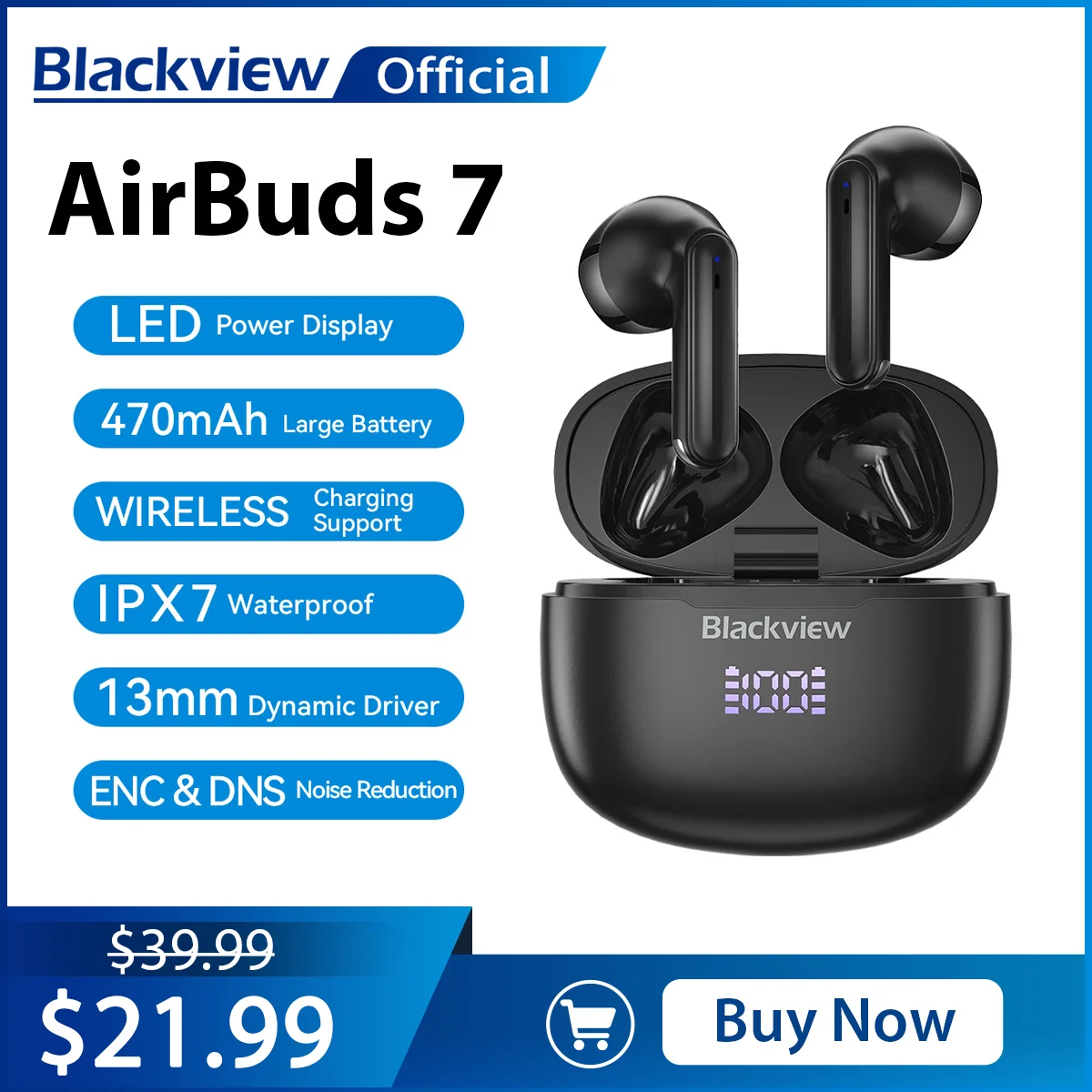 Новые портативные беспроводные Bluetooth-наушники Blackview AirBuds 7 наушники-вкладыши с