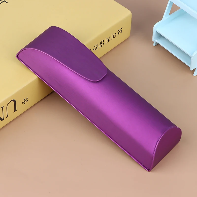 

Purple Clamshell Glasses Case Small Reading Glasses Case Optical Eyeglasses Storage Pen Holder Fashion Eyewear Accessories