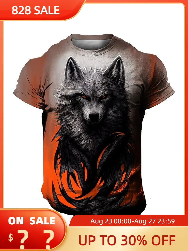 

Футболка мужская оверсайз с коротким рукавом и 3D-принтом животных