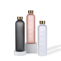 1000ml plastic water bottle gradient color sport motivational water bottle with time marker in bulk