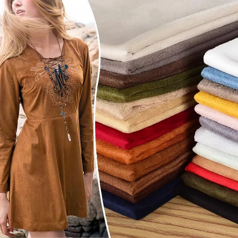 Односторонняя микро-эластичная матовая ткань из искусственной замши по метрам