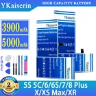 Аккумулятор ykaisin для iPhone 6, 6S, 7, 8 Plus, 6Plus, 7Plus, 8 Plus, 6S Plus, X, XS Max, XR, 5S 5C, аккумулятор большой емкости, бесплатные инструменты