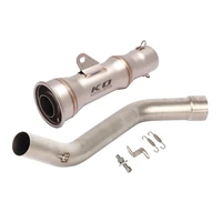 slip on for kawasaki ninja zx6r zx636 2009 2015 delet catalyst 51mm motorcycle exhaust connect middle link pipe 240mm muffler