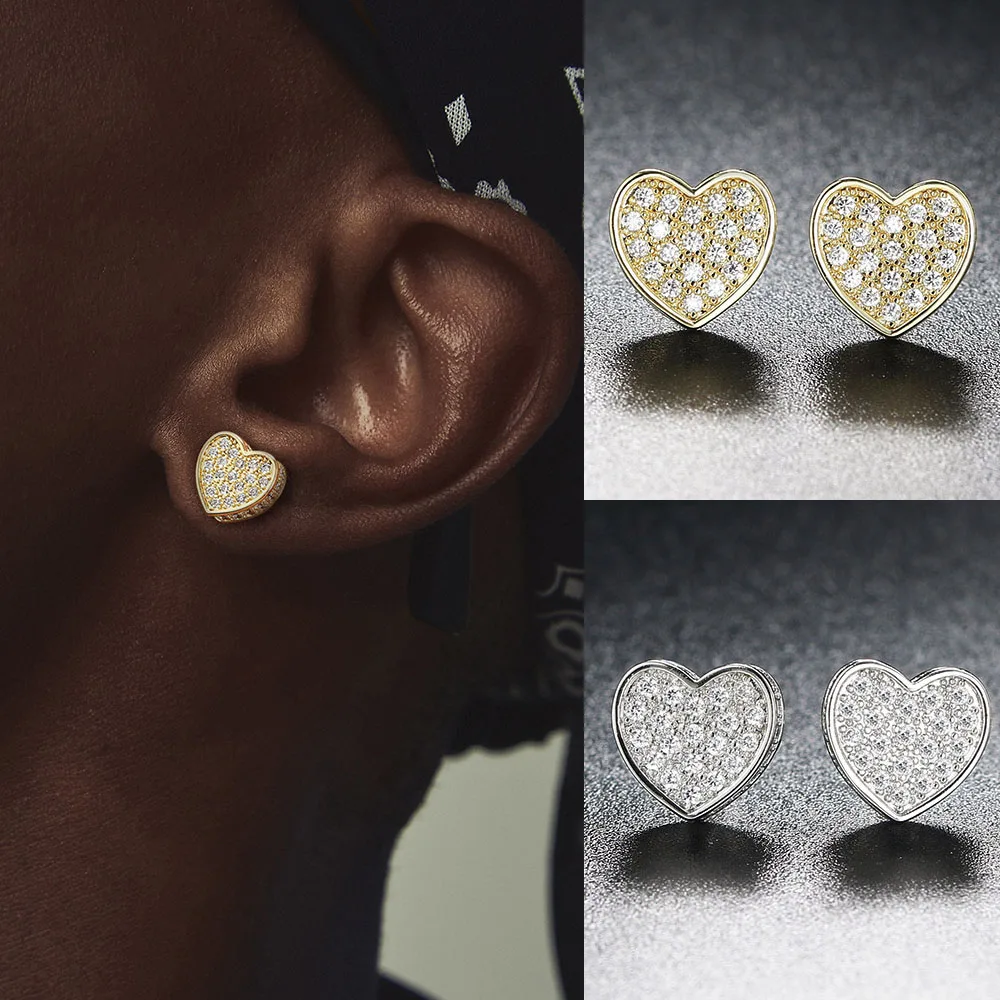 Роскошные ледяные серьги с шипами для мужчин модные серьги-гвоздики в виде