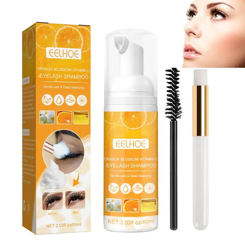 

Sdotter 60ml Eyelash Makeup Cleansing Foam Lash Shampoo Lash Extensions Cleanser With Well-Designed Bottle Eyelash Wash For Salo