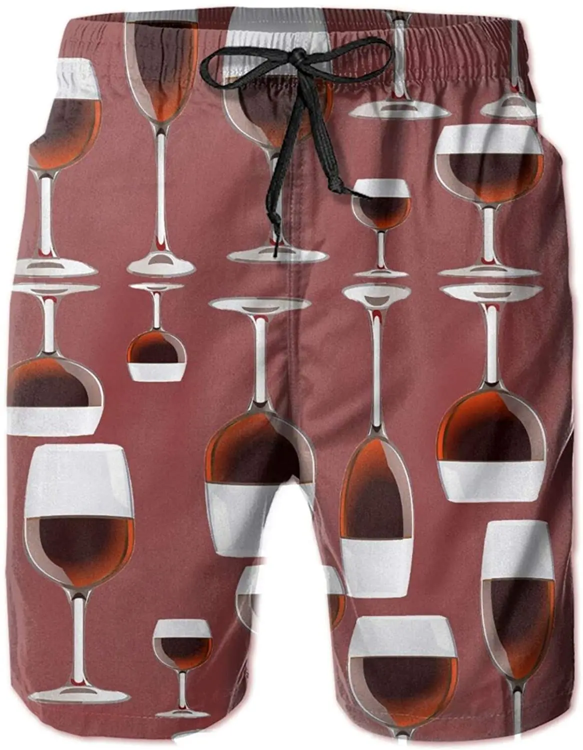 

Мужские плавательные трусы, Шорты для плавания, пляжная одежда, Винные бокалы на шнурке, уличные пляжные летние с карманами и эластичным поя...