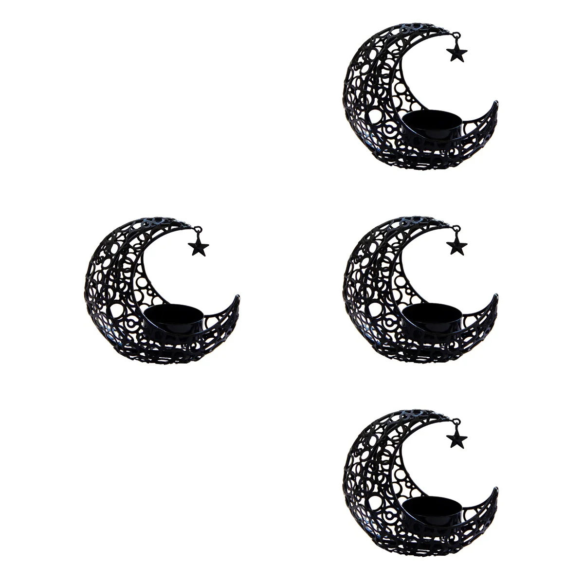 

Holdermoon Candlestick Ramadan Eid Candleholder Metal Stand Party Pillar Tealight Centerpiece Table Tea Light Mubarak Burner