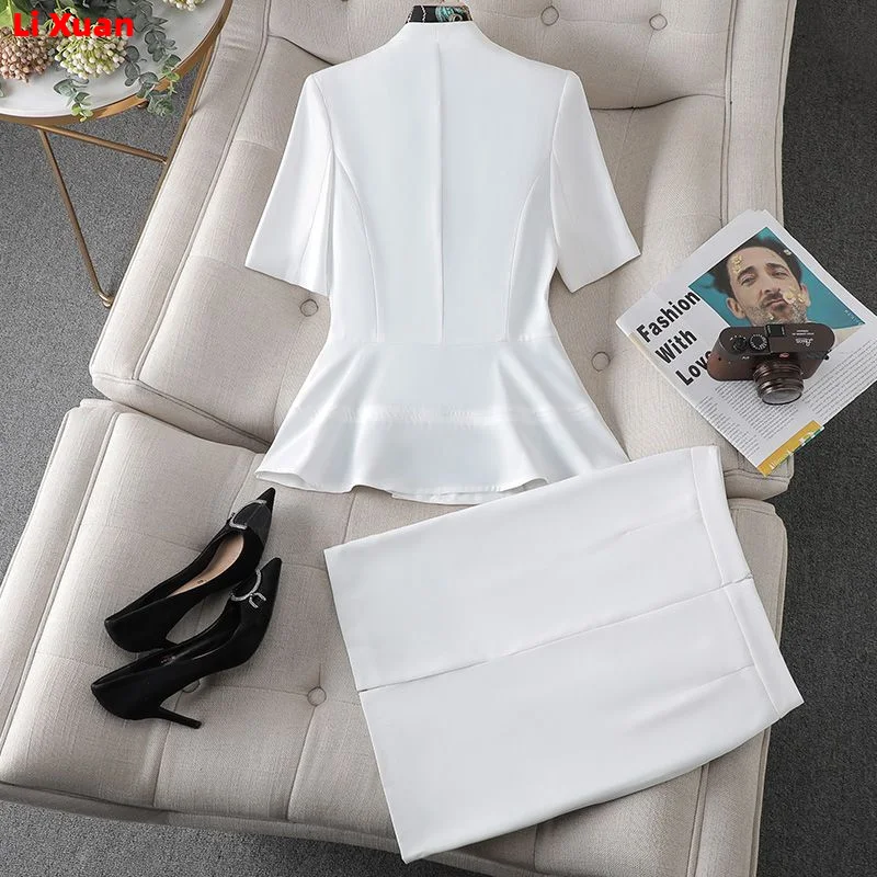 New Elegant Women Formal Suits For 2023 Summer High Quality Fashion Slim Casual Blazer And Pants Office Ladies Work Wear
