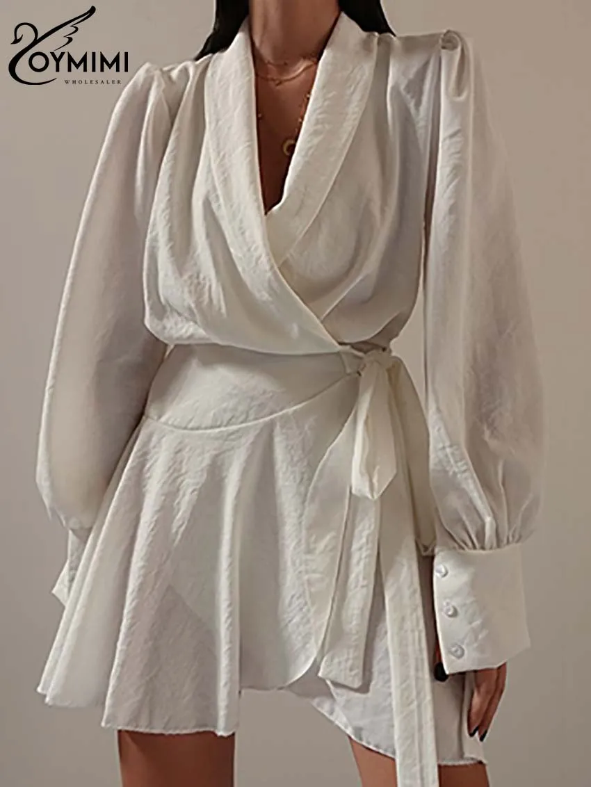 Oymimi белое платье из полиэстера