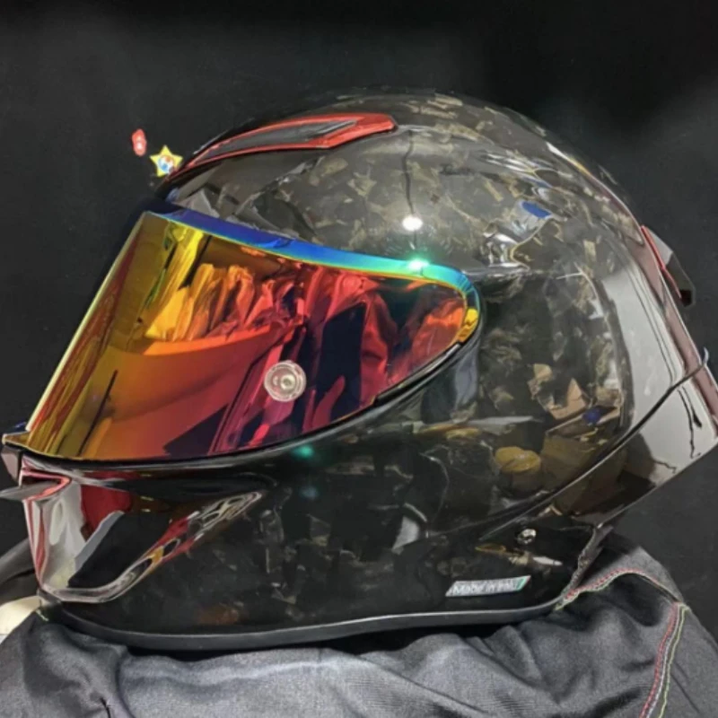 Шлем Полнолицевой из углеродного волокна для мотокросса гоночный шлем с одним