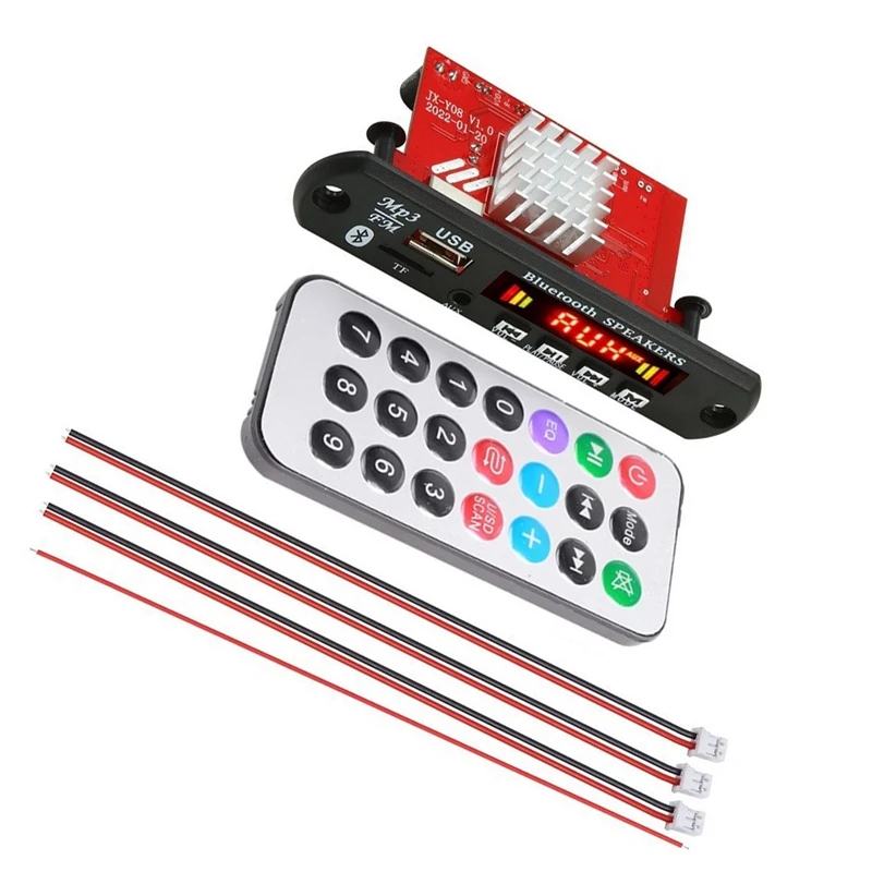 

Top 2X60W Amplifier Bluetooth 5.0 MP3 Decoder Board Handsfree 12V Wireless Music Player Audio Modul USB TF AUX FM Radio