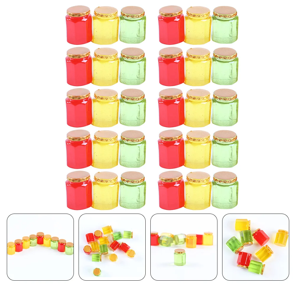 

30 Pcs Spice Jar Resin Candy Model Mini Containers Miniature House Jam Crafts Play Toy Ornament Home Accents Decor Chair